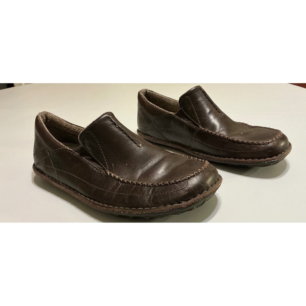 Patagonia Pau Velvet Brown Leather Slip On Loafers Mens 8.5 T50543 Moc Toe Shoes